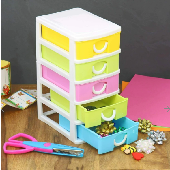 Mini Small Drawer Four Five & Six Layers In 1 Set Plastic Storage Boxes for Medicine, Stationery Items, Cosmetics, Money, Jewelry & Other Small Items for Storing Purpose.