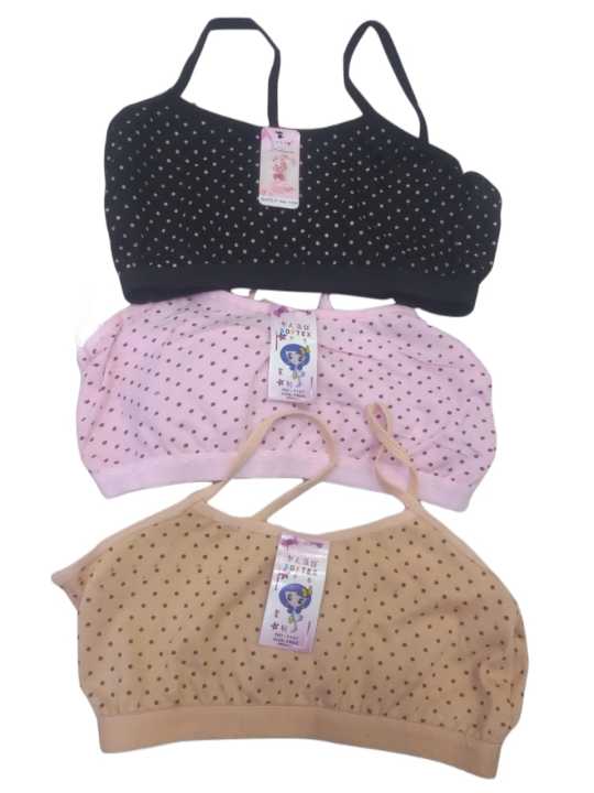 Pack of 3 Cotton Training Bras for Teen Girls – Comfortable and Supportive, Ages 8-13