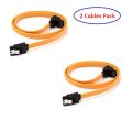 SATA Cable III 6.0 Gbps (2 Branded Cables Pack) for Hard Disk, CD Driver, DVR, etc.. 