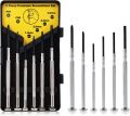 6 Pieces Mini Screwdriver Set with Case Precision Screwdriver Set with 6 Sizes Flat Head and Cross Head Screwdrivers for Glasses Watches Toys Repair. 