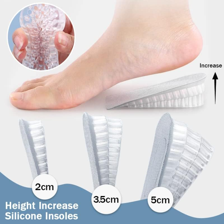 3 Layers Height Increase Heel Pad Gel, Invisible Height Increase Upto 5cm, Height Increase Insole, Heel Lift Inserts, Adjustable Shoe Insert Lift for Men and Women, Height-AdjustableShoe Pads Foot Cushion for Shoes,