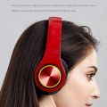 Luminous Wireless Bluetooth Sports Headset Folding Headset Stereo Running Mobile Phone Bluetooth Headset red black. 