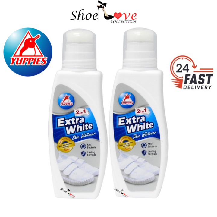 Yuppies Premium Extra White 2-in-1 Shoe Whitener & Anti-Bacterial Polish – 150ml | Made in Malaysia | Professional Shoe Care for Sneakers, Sports Shoes, & Leather | Restores Brilliant White Shine, Eliminates Stains, and Provides Long-Lasting Freshness | I