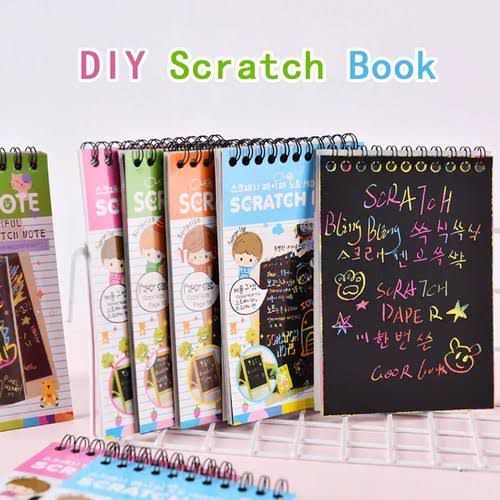 Multi Colourful Rainbow Drawing Scratch Note Book for Kids Pages: 10pages Size: 5by4inch