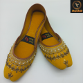 Yellow Khussa Fancy with Golden Work Traditional Pakistani Khussa | Women's Ethnic Wedding Khussa Jutti For Women. 