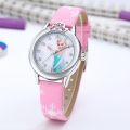 Frozen Elsa Watch Girls Cute Cartoon Leather Strap Children Princess Anna Kids Watches Student Wristwatches Clock Gifts. 