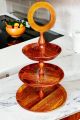 Wooden Cup Cake Stand 3 tier Cake stand made with 100% original Wood,Wooden cake stand, cake holder,Non rotating,Best Quality with low price European Three-Layer Cake Stand Wedding Holiday Party Dessert Table Plate Candy Cake Display Trays. 