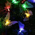 20 Led Solar Powered Butterfly Fiber Optic Fairy String Lights. 