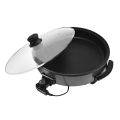 Electric Multifunctional Pan, Diameter 36cm with Thermostat 240*C, Glass Lid and Non-Stick Coating XXL Volume, Ideal as Paella Pan, Sauté Pan and Wok Pan, 1500W, Stainless Steel.. 