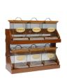 Taste-Heaven 2-Tier Spice Rack With 6 Spice Jars. 