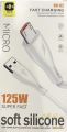 125W Soft Silicon Fast Charging Micro USB Cable. 