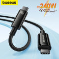 Baseus 240W Tungsten Gold Type-C to Type-C Fast Charging Data Cable, with Data Transfer Speed 480Mbps. 