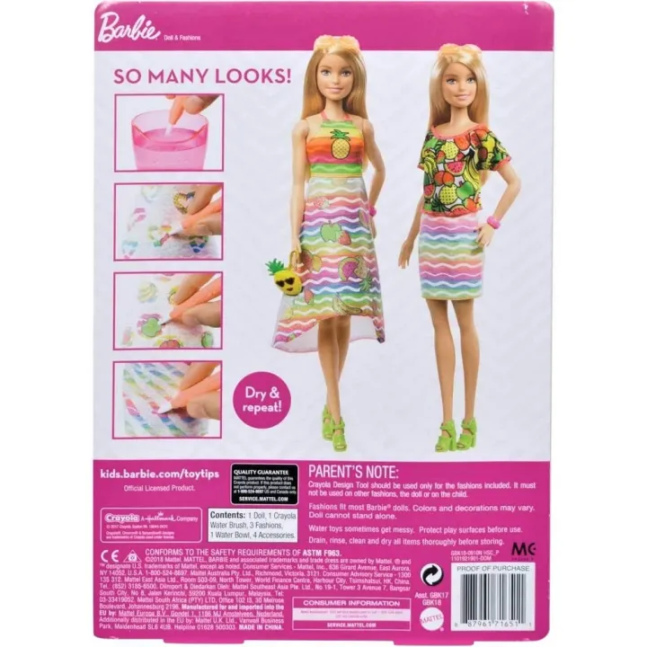 BARBIE:%20CRAYOLA:%20RAINBOW%20FRUIT%20SURPRISE%20(GBK18)%20-%20Image%202