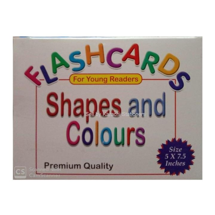 Shapes and Colours Flash Cards size 5x7.5 inch each card x 24 cards pkts
