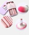 Hello Kitty Soft Makeup Brush Set - Pink (7 Pcs) with hello kitty print Box Pink, Foundation, Powder, Eye shadow, Brushes Set. 