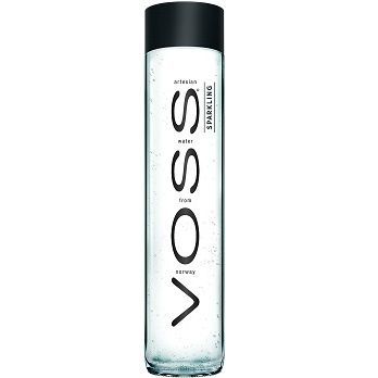 Voss Sparkling Water Glass Bottle, 375 ml
