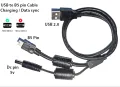5 Pin Mini USB Cable, Extra Long USB Type-A to Mini-B 5-pin USB Tethering Cable for  External HDDS/Camera/PS3 Controller, Digital Camera, MP3 Player -Black. 