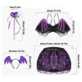 Cute Bat Wings Bat Wings Sets Tutu Skirt 2-8year Bat Wings Skirt Suit Headband Halloween Gift Halloween Stage Wear Sets Halloween Day. 