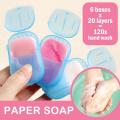 10/6 Packs Portable Disposable Travel Hiking Washing Hand Bath Toiletry Paper Soap Sheets(Random Color). 