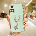 FELMYST Mascot Case For Xiaomi Redmi Note 11 3D Luxury Reindeer Gold Plated  Mobile Phone Casing Square Pendant Inlaid Brick Girl Boy Gift Soft Shockproof Cover Cases. 