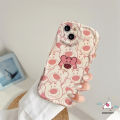 For Samsung A24 A12 A14 A23 A32 A13 A50 A30s A04 A03 A03s A04s A52 A02s A20 A30 A20s A10s A51 A21s A11 Pink Love Heart Leopard Pattern Wavy Curved Edge Glossy Case Soft Cover. 