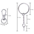 50 Pieces Metal Swivel Clasps Lanyard Snap Hook Lobster Claw Clasp and Key Rings Keychain with 11mm Screw Eye Pins. 