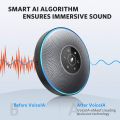 Bluetooth Speakerphone - eMeet M2 Black Conference Speakerphone for 5-8 People Business Conference Phone 360º Voice Pickup 4 AI Microphone Self-Adaptive Conference Call Speakerphone Skype Webinar. 