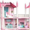 4--Storey Big Doll House Villa with FREE Lights Children's Family DIY Accessories Assembly Dream Castle Toy Girl Gift. 