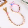 [ New ] Children's Hair Accessories Frozen Alloy Crown Headband Braid Princess Elsa Crown False Braids Little Girl Headband. 