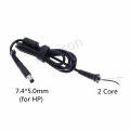 Laptop Charger Cable - 2 Pin DC Jack Connector with 7.4x5.0mm Plug - 1.2M DC Power Adapter 2 Core Cable Cord - Compatible with hp Laptops - Sleek Black Design. 