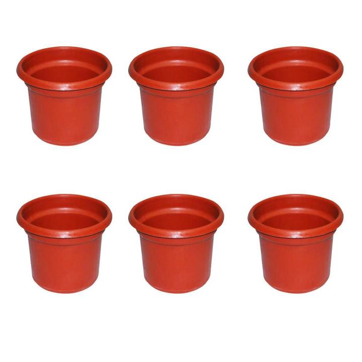 Pack of 6 Medium 7 inch inch flower pots for flowers and plants growing outer dia 7 inch, height: 6 inch