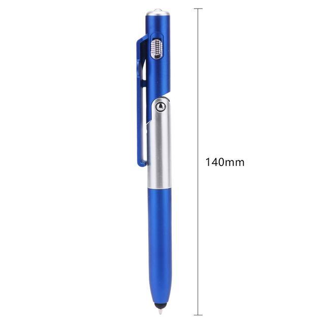4 in 1 Multifunctional Folding Ballpoint Pen LED Light Mobile Phone Stand Holder Pen School Office Stationery Supplies