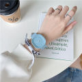 Square Quartz Digital Dial Casual Wrist Watches Macaron Leather Strap Fashionable Clock Waterproof Wristwatch. 