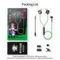 Plextone RX3 PLUS Type-C Interface In-ear Wired Game Earphones Pluggable Mic RGB Light Effect – Green. 