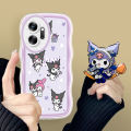 BILI for Infinix Zero 20 Back Cover With Free Ring Holder Cute Kuromi Soft Transparent Colorful Wavy Phone Cases. 