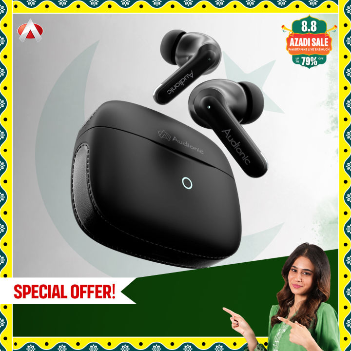 Audionic  Airbud 740 ION Quad Mic ANC Wireless Earbuds, Gaming mode Low Latency TWS Earbud With Upto 70 Hours Playtime, IPX5 Water Proof Wireless Earphones With Voice Assistance Bluetooth Ear buds And Headphones