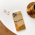 Gold Plated Electroplated Phone Case For iPhone 13 12 Pro Max 11 X Xsmax XR 8 7 Plus Mirror Flip Coque Lens Protection ZMSM. 