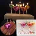 Heart Shaped Cake Candles Pack in Multi Colors For Birthday - Anniversary Cake Decoration. 