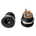 Pack of 2 - Dc-022 Dc Power Jack Pcb Mount Female Connector 3 Pin With Nut 5.5mm x 2.1mm. 
