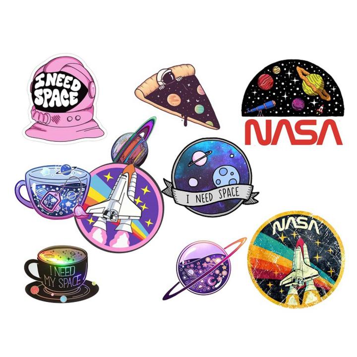 Space Space Stickers - Astronaut Stickers for Kids - Pack of 10 Pcs. - Planet Stickers for Laptops - Art and Crafts