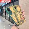 JIUMOO For Honor X7 Case Cartoon Cute Winnie The Pooh Bear Frosted Transparent Back Cover Lens Camera Protect Phone Case Silicone Edge Full Cover Casing Hard Cases. 