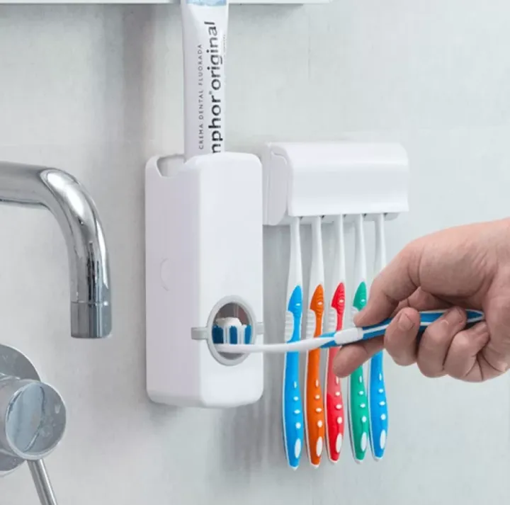 Toothpaste%20Dispenser%20With%20Tooth%20Brush%20Holder,%20Wall%20Mounted%20Toothpaste%20Dispenser%20&%205%20Toothbrush%20Holder%20Set,%20Automatic%20Toothpaste%20Dispenser%20Toothpaste%20Squeezing%20Machine%20-%20Image%207