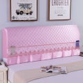 Elastic soft bag thickened bedside cover, cotton headboard dust cover, bedside backrest cover, 1.5 meters 1.8 solid wood bedside cover. 