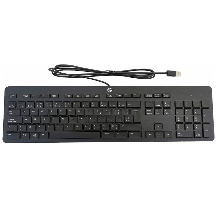 HP KBAR211 USB Slim Business Keyboard Branded Keyboard (wired) for pc & laptop 100% Original HP USB Slim Business Keyboard