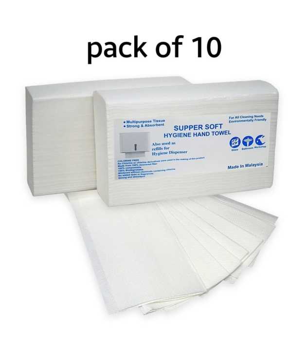 Hygiene Tissue Paper Pack 200 Sheet | Double Ply High Quality Tissue Pack of 10