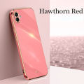 For Samsung Galaxy A06 Back Cover Luxury 6D Plating Shiny Stylish Phone Case Square Frame Soft Silicone Protective Cases Pouch for Girls Women. 