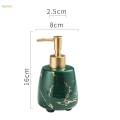 Bathroom Counter Ceramic Liquid Soap Dispenser 260ml Pump Bottle Refillable for Women and Men. 