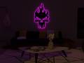 Punisher Skull Led WALL NIGHT LIGHT LAMP , Skull Led Sign Wall Decor - Burning Skull Wooden Wall Art, Man Cave Sign GAMMING ROOM DECOR. 