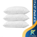 White Pillow Pack Of 3 (Three) PC Filling Imported Ball Fiber Polyester Size 17x27 Inch. 