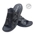 AirMan Fashion Black Leather Comfort Slipper. 